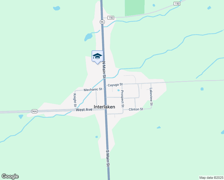 map of restaurants, bars, coffee shops, grocery stores, and more near 3659 Cayuga Street in Interlaken