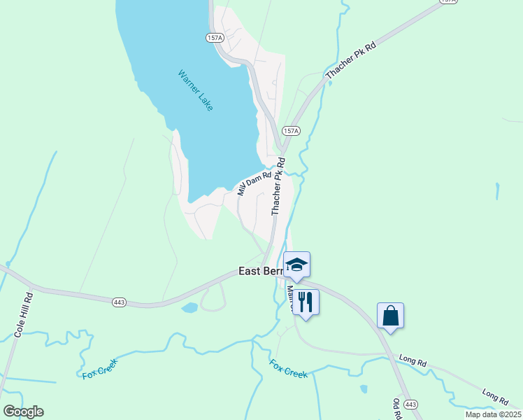 map of restaurants, bars, coffee shops, grocery stores, and more near 14 Pine Knoll Road in East Berne