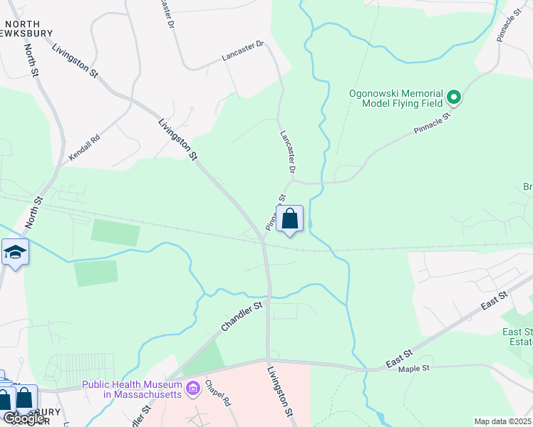 map of restaurants, bars, coffee shops, grocery stores, and more near 24 Pinnacle Street in Tewksbury