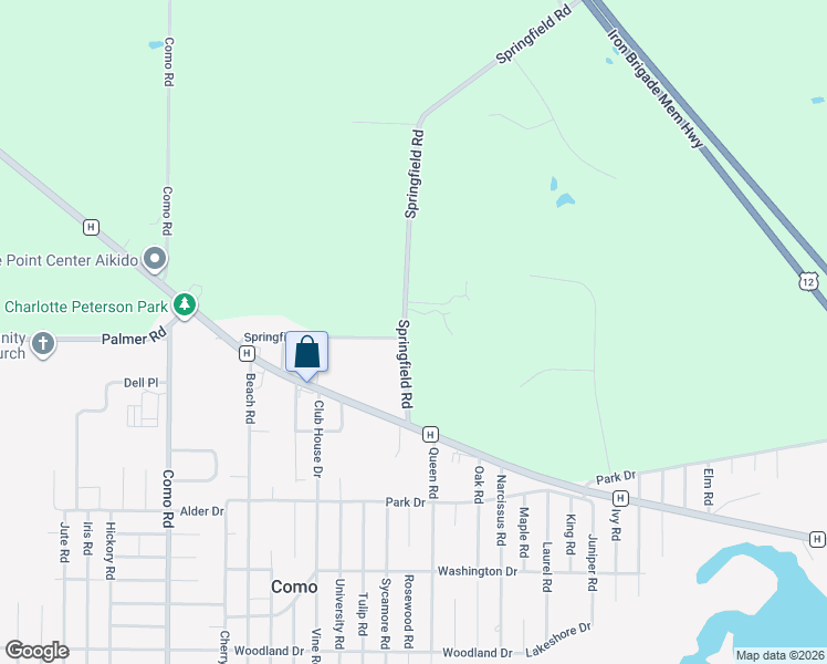 map of restaurants, bars, coffee shops, grocery stores, and more near W3661 Springfield Road in Lake Geneva