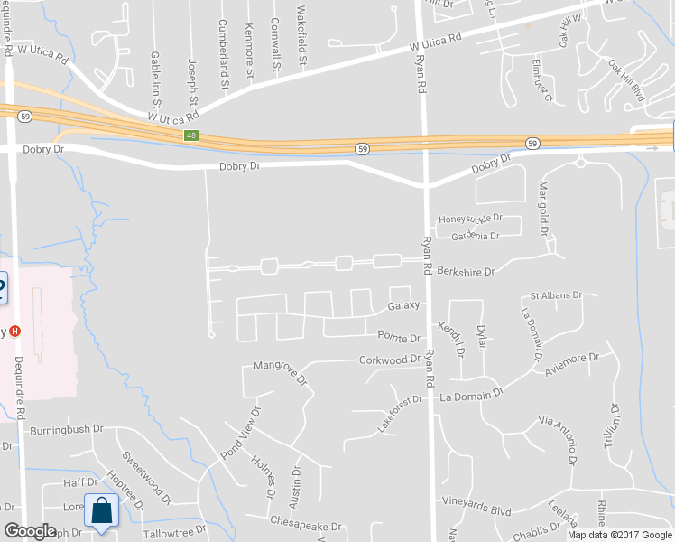 map of restaurants, bars, coffee shops, grocery stores, and more near Cherry Creek Lane in Sterling Heights