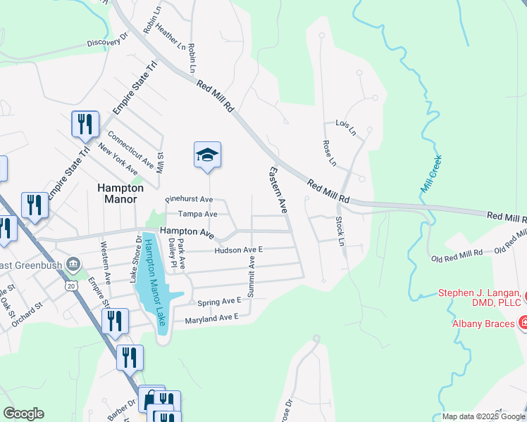 map of restaurants, bars, coffee shops, grocery stores, and more near 216 Summit Avenue in Rensselaer