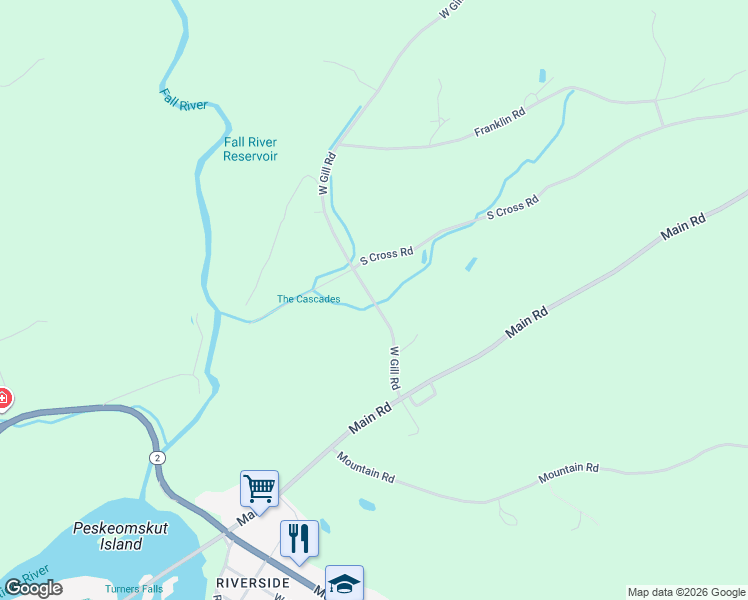 map of restaurants, bars, coffee shops, grocery stores, and more near 28 West Gill Road in Gill