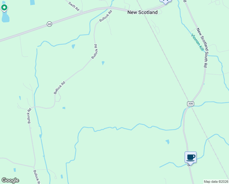 map of restaurants, bars, coffee shops, grocery stores, and more near 83 Bullock Rd in Slingerlands
