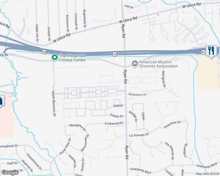 map of restaurants, bars, coffee shops, grocery stores, and more near 3812 Summit Drive in Sterling Heights