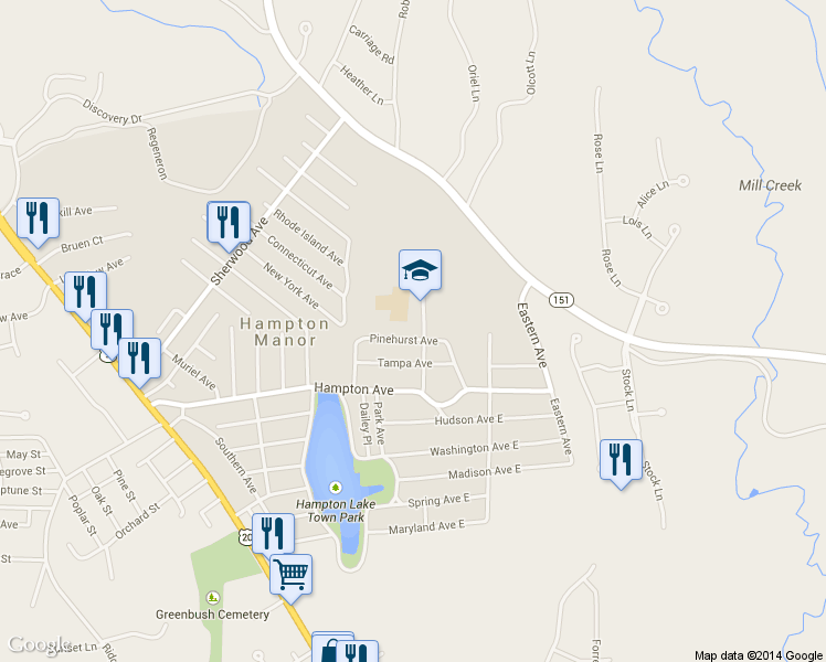 map of restaurants, bars, coffee shops, grocery stores, and more near 249 Pinehurst Avenue in Rensselaer