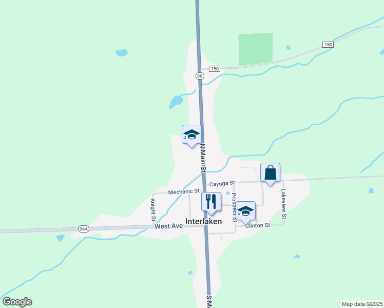 map of restaurants, bars, coffee shops, grocery stores, and more near 8326 North Main Street in Interlaken