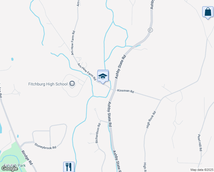 map of restaurants, bars, coffee shops, grocery stores, and more near 140 Arn-How Farm Road in Fitchburg