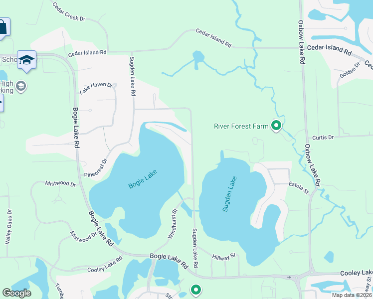 map of restaurants, bars, coffee shops, grocery stores, and more near 1120 Sugden Lake Road in White Lake charter Township