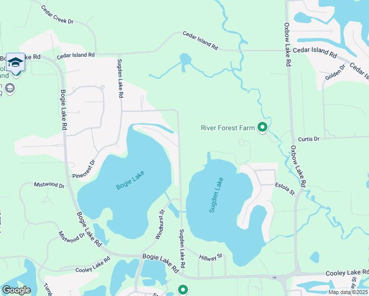 map of restaurants, bars, coffee shops, grocery stores, and more near 1105 Sugden Lake Road in Oakland County