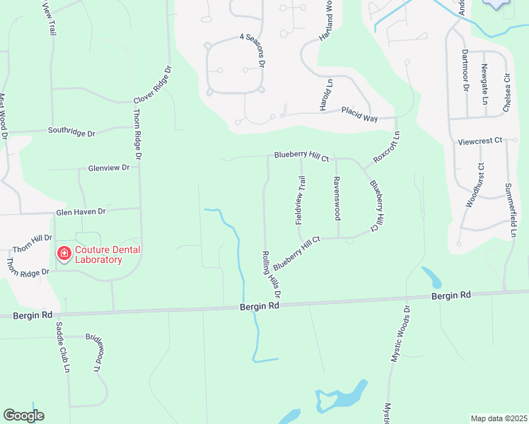 map of restaurants, bars, coffee shops, grocery stores, and more near 1348 Rolling Hills Drive in Howell