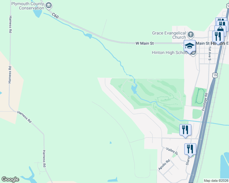 map of restaurants, bars, coffee shops, grocery stores, and more near 907 Springbrook Drive in Hinton