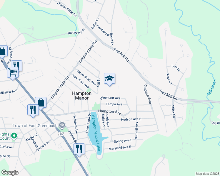 map of restaurants, bars, coffee shops, grocery stores, and more near 225 McCullough Place in Rensselaer