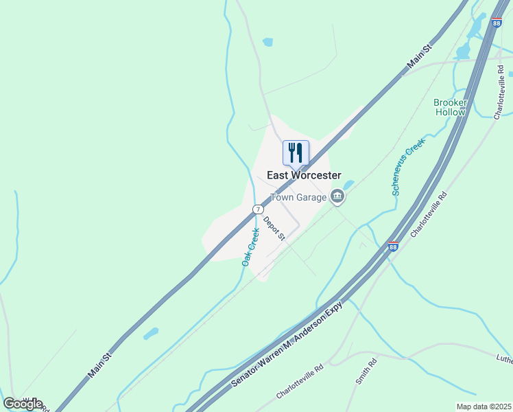 map of restaurants, bars, coffee shops, grocery stores, and more near 54-60 Main St in East Worcester