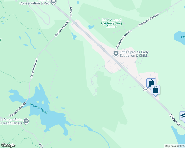 map of restaurants, bars, coffee shops, grocery stores, and more near 1106 Acorn Drive in North Andover