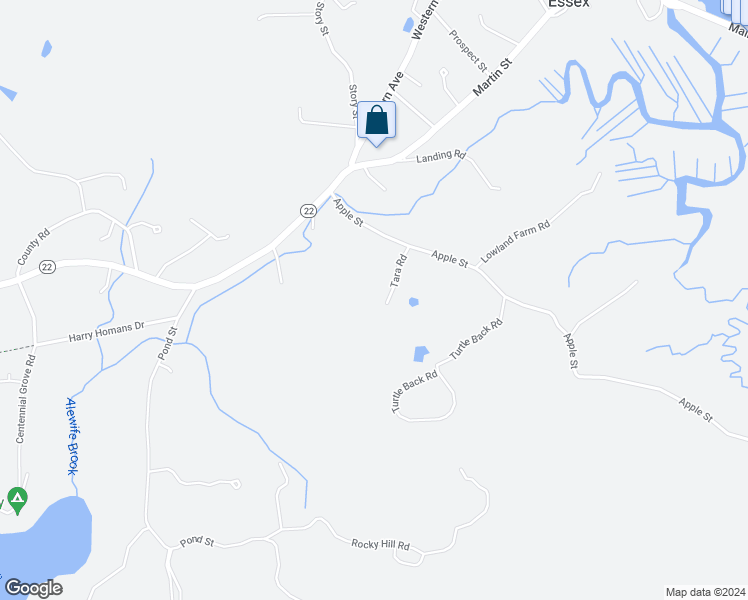 map of restaurants, bars, coffee shops, grocery stores, and more near 25 Apple Street in Essex