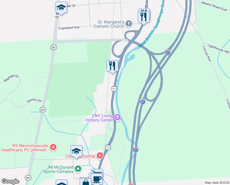 map of restaurants, bars, coffee shops, grocery stores, and more near 215 South Main Street in Homer