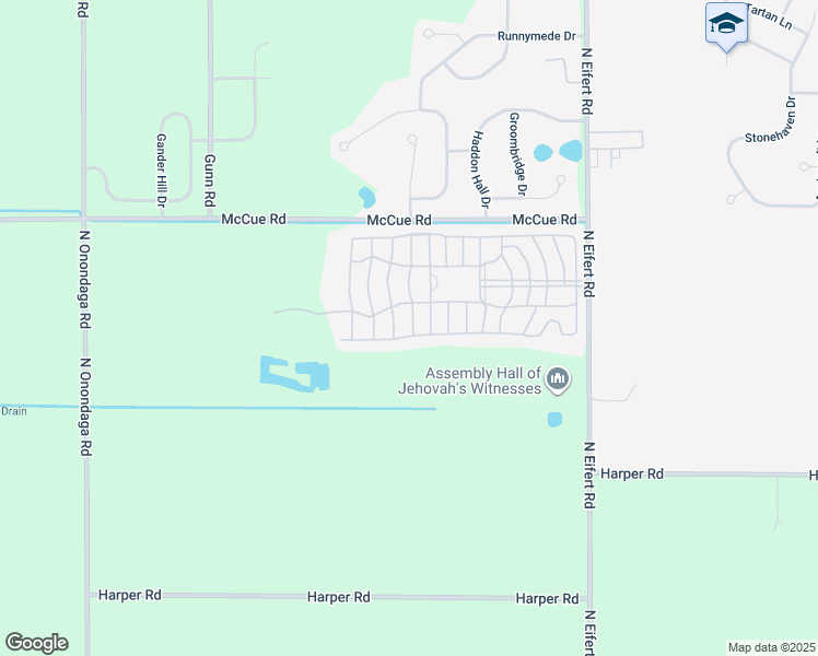 map of restaurants, bars, coffee shops, grocery stores, and more near 1388 Bonapart Drive in Delhi charter Township
