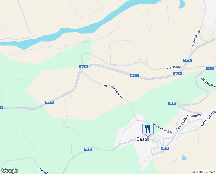 map of restaurants, bars, coffee shops, grocery stores, and more near 15 Via Della Canapa in Provincia di Teramo