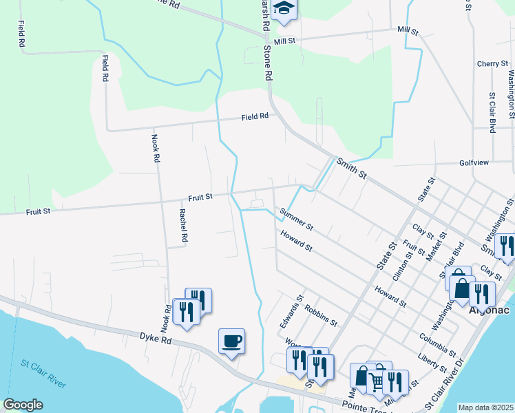 2105 Fruit Street, Algonac MI Walk Score