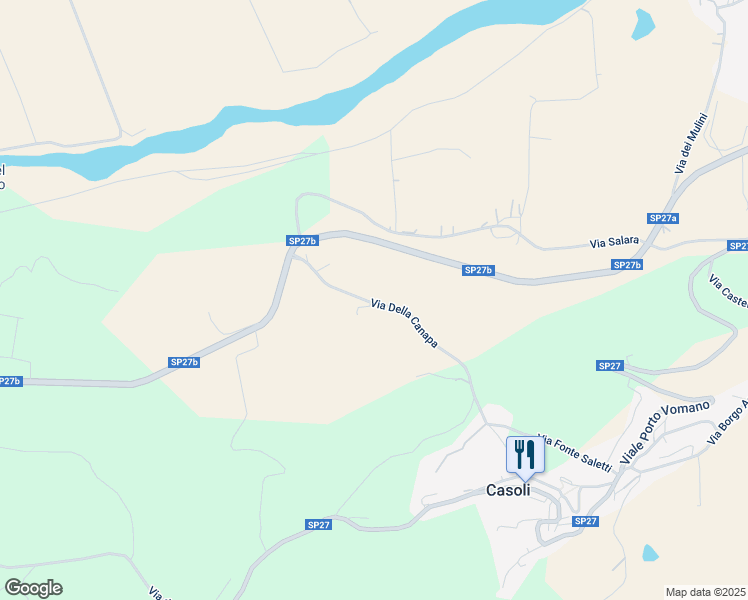 map of restaurants, bars, coffee shops, grocery stores, and more near 15 Via Della Canapa in Provincia di Teramo
