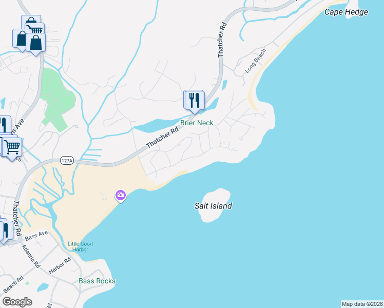map of restaurants, bars, coffee shops, grocery stores, and more near 6 Prospect Terrace in Gloucester
