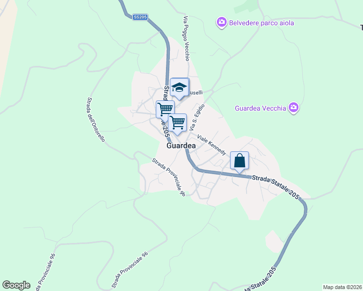 map of restaurants, bars, coffee shops, grocery stores, and more near in Guardea