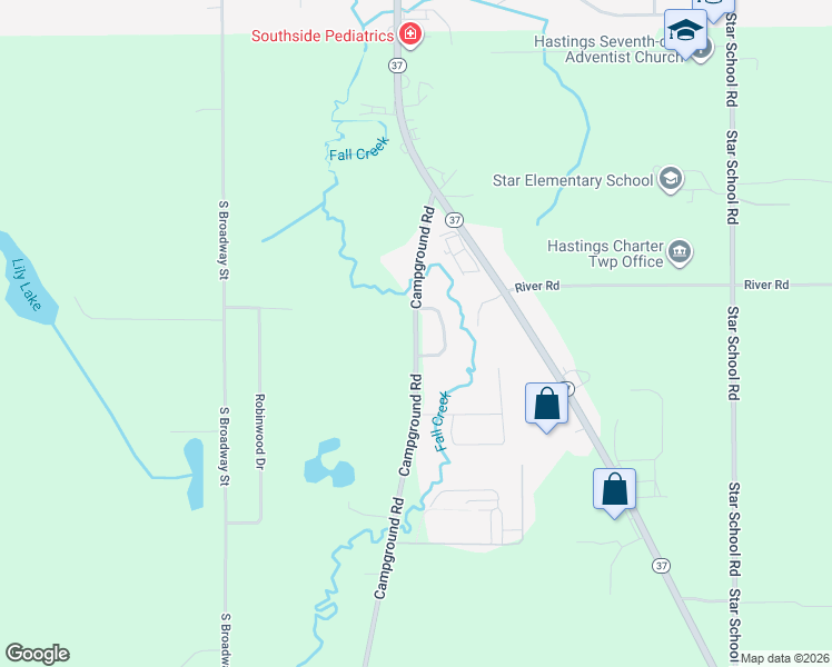 map of restaurants, bars, coffee shops, grocery stores, and more near 1946 Brookfield Drive in Hastings