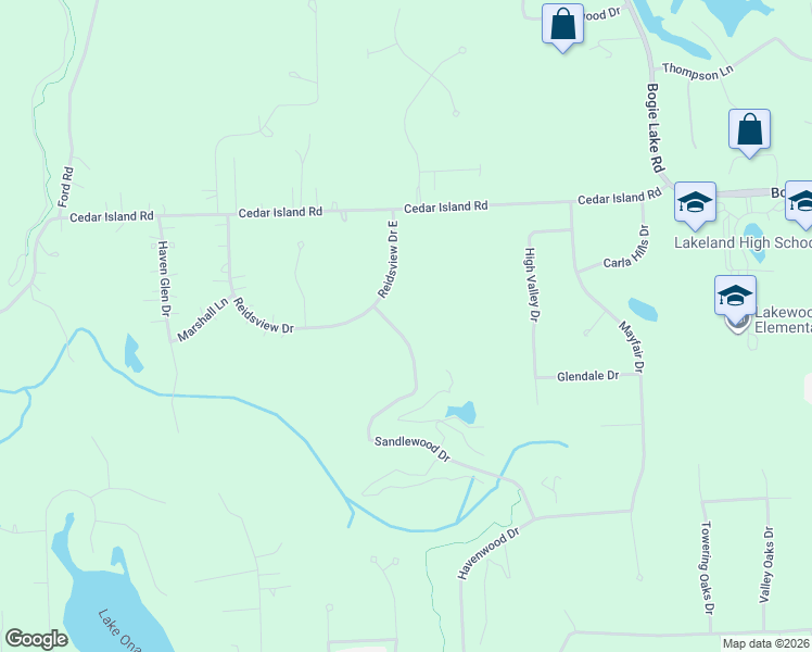 map of restaurants, bars, coffee shops, grocery stores, and more near 1953 Sandlewood Drive in White Lake charter Township