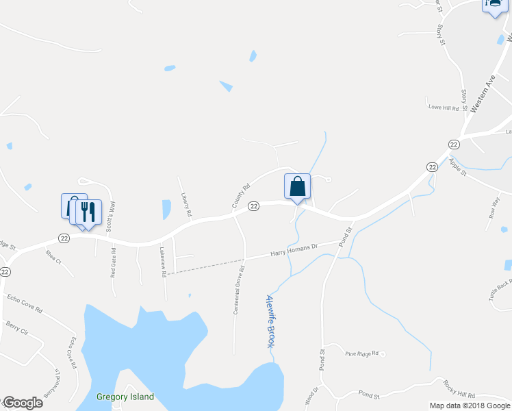 map of restaurants, bars, coffee shops, grocery stores, and more near 176 Western Avenue in Essex