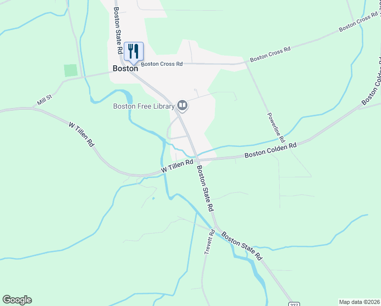 map of restaurants, bars, coffee shops, grocery stores, and more near 9529 Boston State Road in Boston