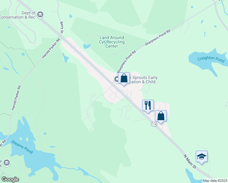 map of restaurants, bars, coffee shops, grocery stores, and more near 2102 Harvest Drive in North Andover