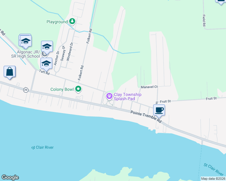 map of restaurants, bars, coffee shops, grocery stores, and more near 4764 Taft Road in Clay Township