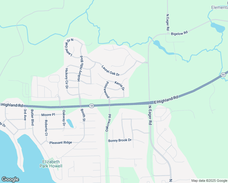 map of restaurants, bars, coffee shops, grocery stores, and more near 2605 Katsura Lane in Howell