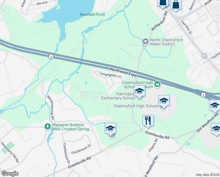 map of restaurants, bars, coffee shops, grocery stores, and more near 21 Hatikva Way in Chelmsford