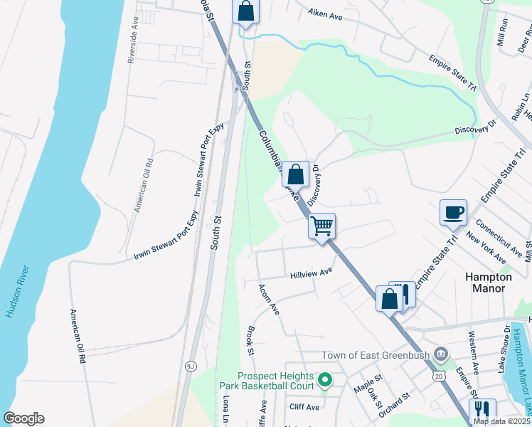 map of restaurants, bars, coffee shops, grocery stores, and more near 102 Columbia Turnpike in Rensselaer