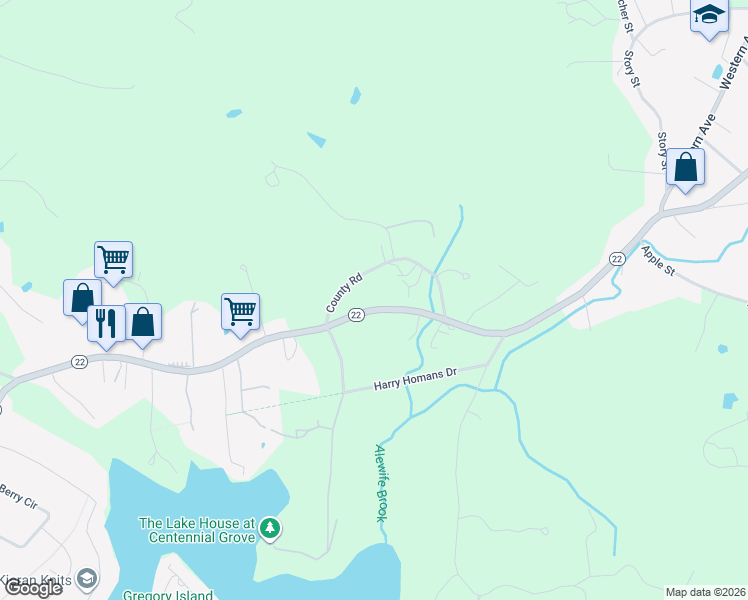 map of restaurants, bars, coffee shops, grocery stores, and more near 171 Western Avenue in Essex