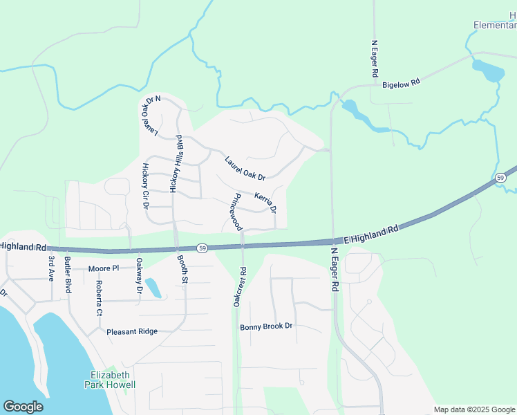 map of restaurants, bars, coffee shops, grocery stores, and more near 2605 Katsura Lane in Howell