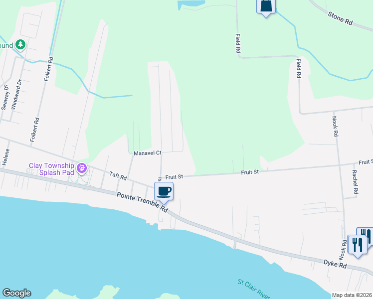 map of restaurants, bars, coffee shops, grocery stores, and more near 4125 Manavel Court in Clay Township