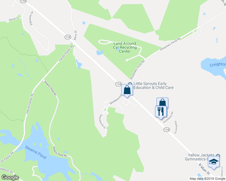 map of restaurants, bars, coffee shops, grocery stores, and more near 2303 Turnpike Street in North Andover