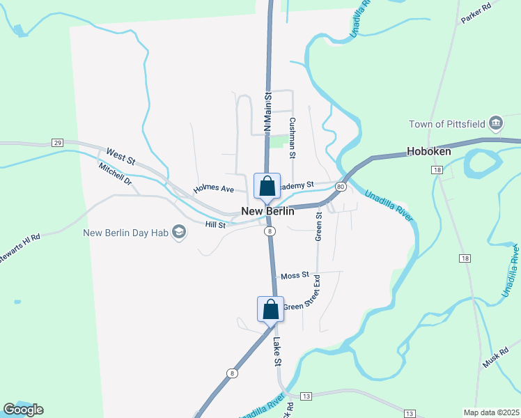map of restaurants, bars, coffee shops, grocery stores, and more near in New Berlin