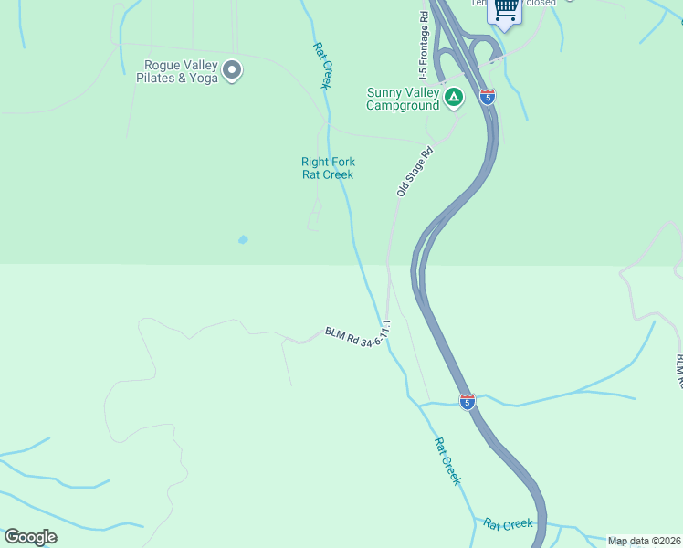 map of restaurants, bars, coffee shops, grocery stores, and more near 433 Old Stage Road in Wolf Creek