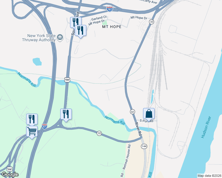 map of restaurants, bars, coffee shops, grocery stores, and more near 674 Binghamton Street in Albany