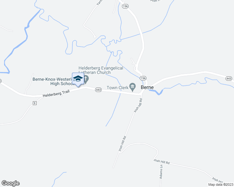 map of restaurants, bars, coffee shops, grocery stores, and more near 1679 Helderberg Trail in Berne