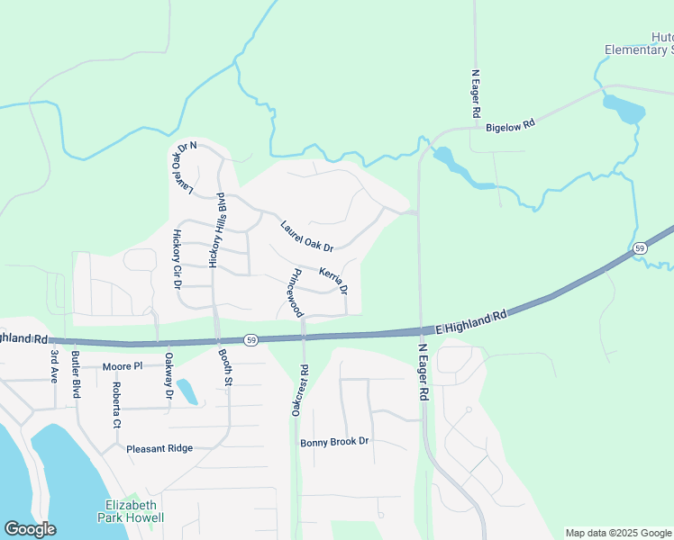 map of restaurants, bars, coffee shops, grocery stores, and more near 2599 Kerria Drive in Howell