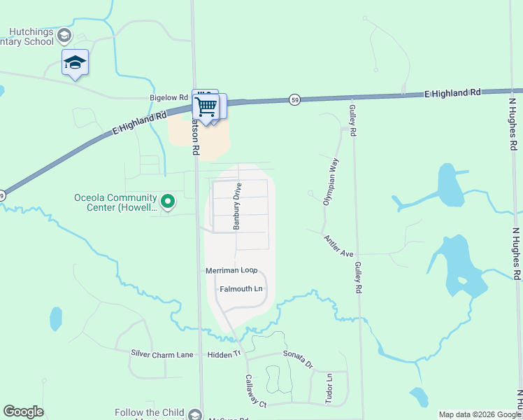 map of restaurants, bars, coffee shops, grocery stores, and more near 16 Peach Tree Lane in Howell
