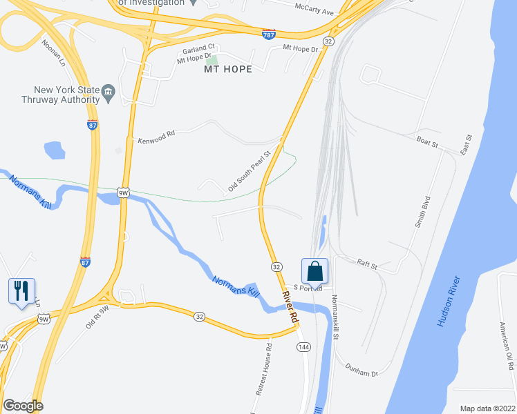 map of restaurants, bars, coffee shops, grocery stores, and more near 42 Binghamton Street in Albany