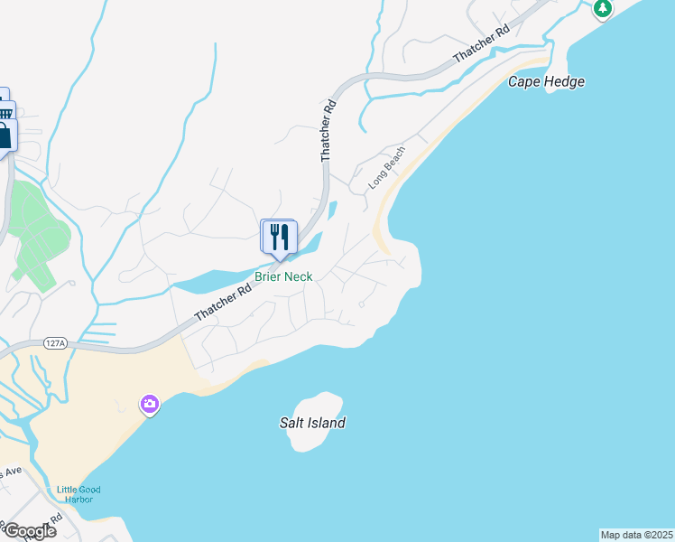 map of restaurants, bars, coffee shops, grocery stores, and more near 17 Rockport Road in Gloucester