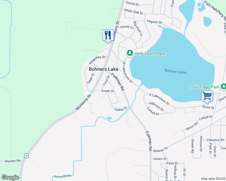 map of restaurants, bars, coffee shops, grocery stores, and more near 8095 South Street in Burlington