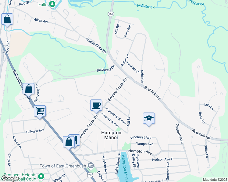 map of restaurants, bars, coffee shops, grocery stores, and more near 16 Sherwood Avenue in Rensselaer